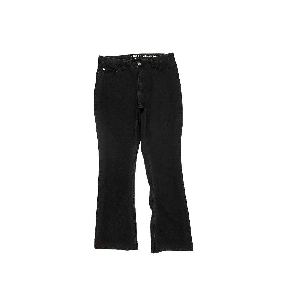 Riders by Lee Mid Rise Curvy Bootcut Women's size 14 Black Denim‎ jeans